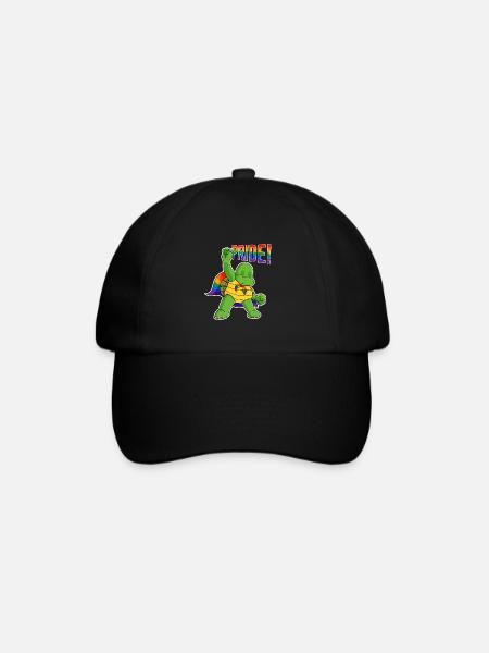 Turtle I LGBTQ Flag I Rainbow Flag I Gay Pride - Baseballkappe - Schwarz/Schwarz