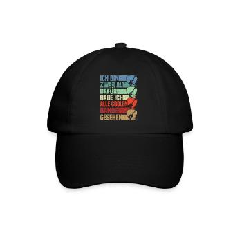 Rocker und Gitarrenliebhaber alle coolen Rockbands - Baseballkappe - Schwarz/Schwarz - Vorne