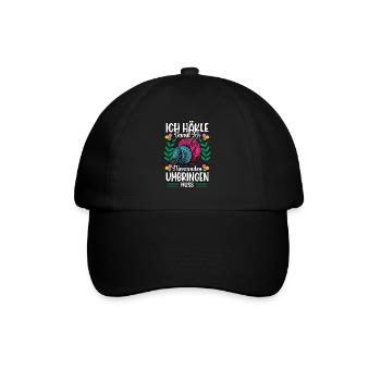 Häkeln - Baseballkappe - Schwarz/Schwarz - Vorne