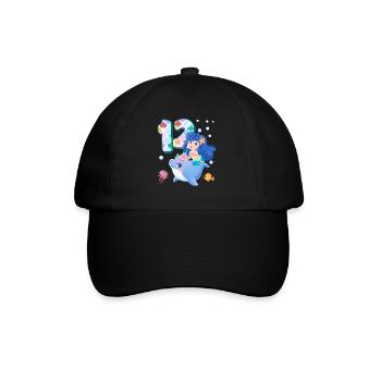 12e anniversaire | | anniversaire de sirène - Casquette classique - noir/noir - Devant