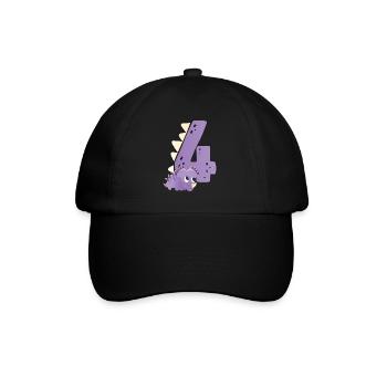 4ème anniversaire | | d’anniversaire de dinosaure - Casquette classique - noir/noir - Devant