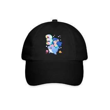 3ème anniversaire | | anniversaire de sirène - Casquette classique - noir/noir - Devant