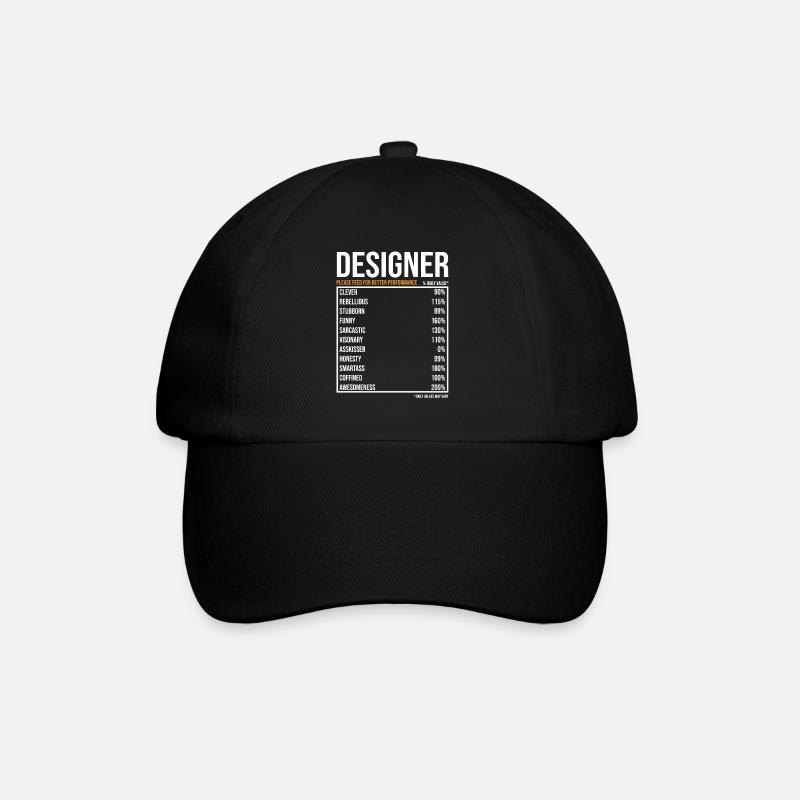 Designer tageswerte Lustiger Designer - Baseballkappe - Schwarz/Schwarz