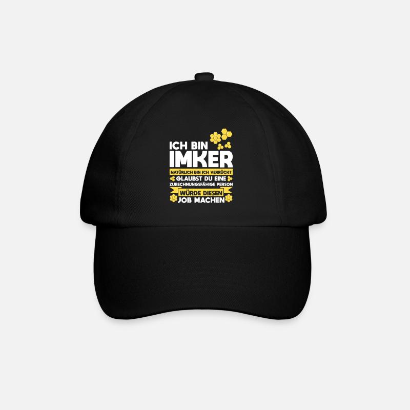 Imker Bienen Honig Geschenk - Baseballkappe - Schwarz/Schwarz