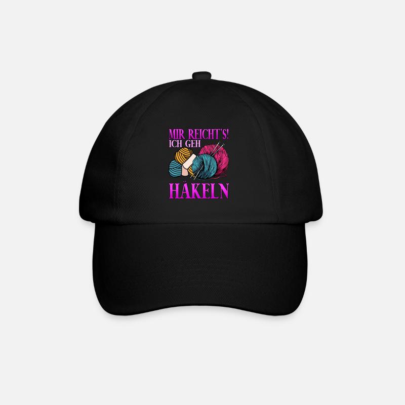 Mir Reichts Ich Geh Häkeln - Baseballkappe - Schwarz/Schwarz