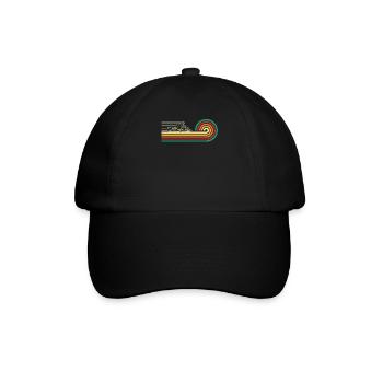 Super schnelles Schneemobil im Retro Style - Baseballkappe - Schwarz/Schwarz - Vorne