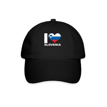 I love Slovenia heart flag Slovenia - Baseball Cap - black/black - Front
