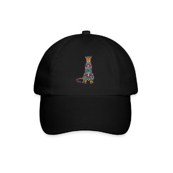 Mandala Gepard Geometrie Muster - Baseballkappe - Schwarz/Schwarz - Vorne