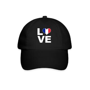 J’aime la France drapeau du cœur France - Casquette classique - noir/noir - Devant