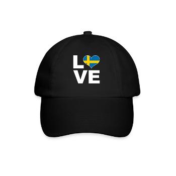 J’aime la Suède drapeau du cœur Suède - Casquette classique - noir/noir - Devant