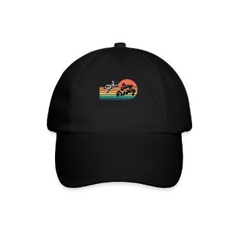 Stay Groovy -Retro Astronaut - Baseballkappe - Schwarz/Schwarz - Vorne