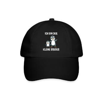 Pinguine Kleiner Bruder - Ich bin der kleine - Baseballkappe - Schwarz/Schwarz - Vorne