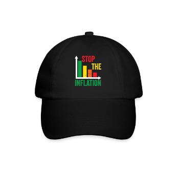 Inflation Stops Money Printing Stagflation - Baseball Cap - black/black - Front
