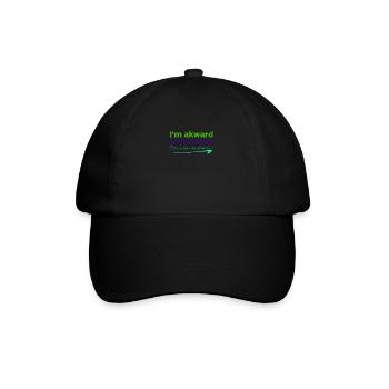 Introvertiertes Design für introvertierte Menschen - Baseballkappe - Schwarz/Schwarz - Vorne