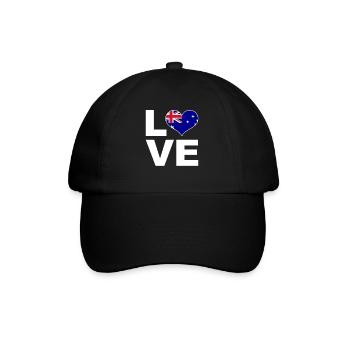 I love Australia heart flag Australia - Baseball Cap - black/black - Front