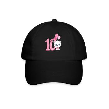 Chaton 10e anniversaire | Chemise d’anniversaire chat - Casquette classique - noir/noir - Devant