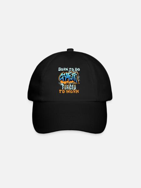 Graffiti-Stil, lustiger Spruch Born-to-do-Grafitti - Baseballkappe - Schwarz/Schwarz