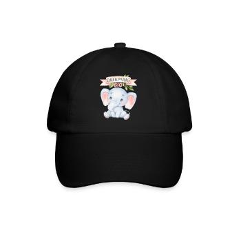 Little elephant, funny saying Dreaming Big - Baseball Cap - black/black - Front
