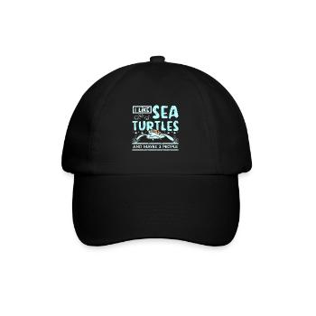 J’aime les tortues de mer et peut-être 3 personnes - Casquette classique - noir/noir - Devant