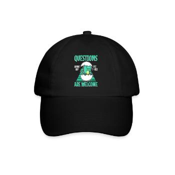 Posez-moi des questions sur mon trex - Casquette classique - noir/noir - Devant