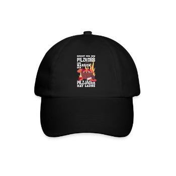 Lustiges Pilzammler Geschenk - Baseballkappe - Schwarz/Schwarz - Vorne
