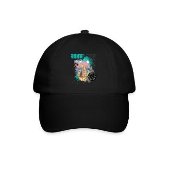 Frankfurt Germany City Skyline Vintage Retro - Baseball Cap - black/black - Front
