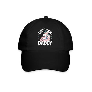 Unicorn Daddy Fathers Day Best Dad Ever Fatherhood - Baseball Cap - black/black - Front