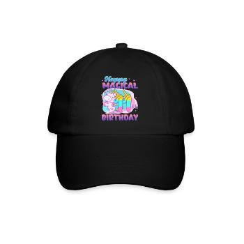 Alles Gute Zum 11. Geburtstag Einhorn Pony - Baseballkappe - Schwarz/Schwarz - Vorne