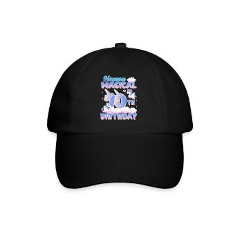 Happy Magical 10th Birthday Einhorn Pony - Baseballkappe - Schwarz/Schwarz - Vorne