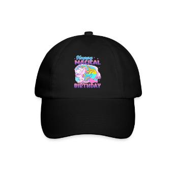 Happy Magical 2nd Birthday Einhorn Pony - Baseballkappe - Schwarz/Schwarz - Vorne