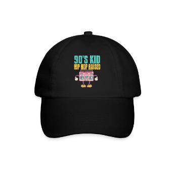 90's KID Hip Hop Raised Retro Vintage Cool T-Shirt - Baseball Cap - black/black - Front
