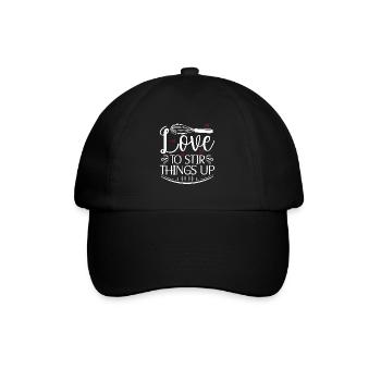 Baker Baking Love To Stir Things Up Bakery Cupcake - Baseball Cap - black/black - Front