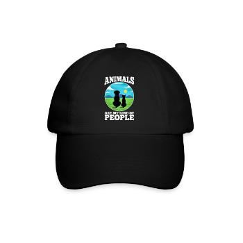 Animals are my kind of people - Baseball Cap - black/black - Front