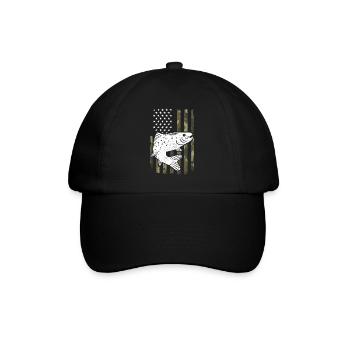 Drapeaux des États-Unis American Patriot Fisher Pêcheur - Casquette classique - noir/noir - Devant