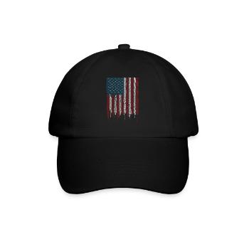 Amerikanischer Flagge USA United States Of America - Baseballkappe - Schwarz/Schwarz - Vorne