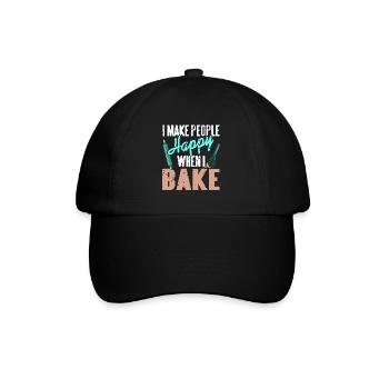 Je rends les gens heureux quand je fais cuire du boulanger rétro - Casquette classique - noir/noir - Devant