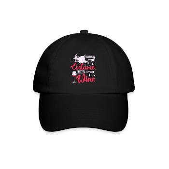 Halloween costume now give me wine - Baseball Cap - black/black - Front