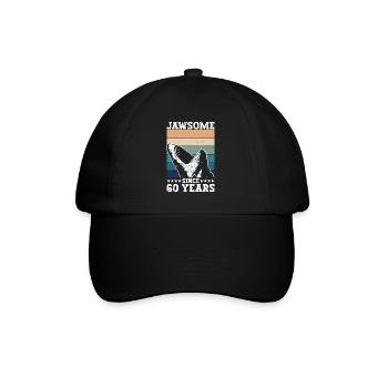 Biting for 60 years - Megalodon shark 60. - Baseball Cap - black/black - Front