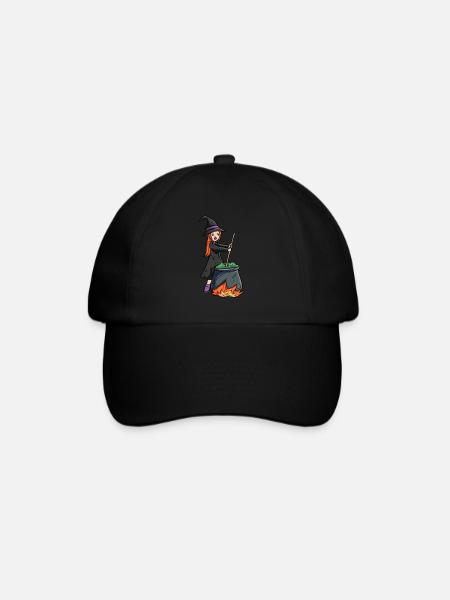 Hexe Kessel - Baseballkappe - Schwarz/Schwarz