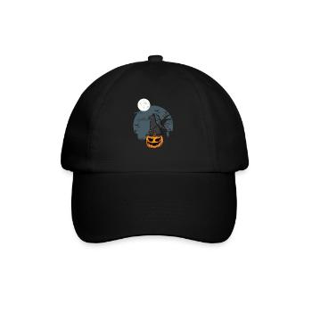 Chat noir sur citrouille - Casquette classique - noir/noir - Devant