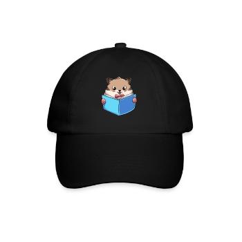 Hamster Lesebuch - Baseballkappe - Schwarz/Schwarz - Vorne