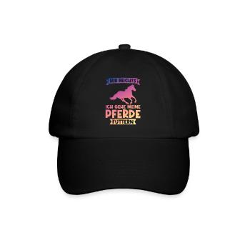 Reiten Pferd Pferde Geschenk - Baseballkappe - Schwarz/Schwarz - Vorne