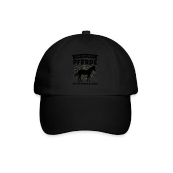 Reiten Pferd Reiter Geschenk - Baseballkappe - Schwarz/Schwarz - Vorne