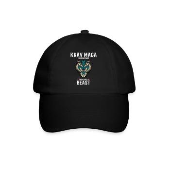 Krav Maga Lion - Trainieren wie eine Bestie - - Baseballkappe - Schwarz/Schwarz - Vorne