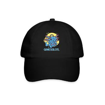Gamesolotl Axolotl Video Game Player Gamer Axolotl - Baseballkappe - Schwarz/Schwarz - Vorne