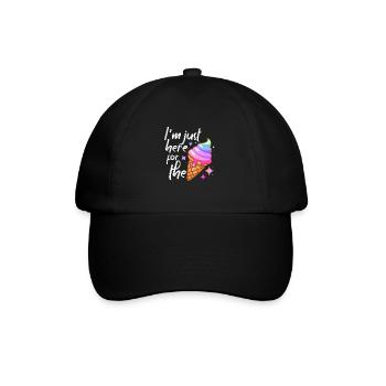 Je suis juste là pour le fan de crème glacée Eiscreme - Casquette classique - noir/noir - Devant