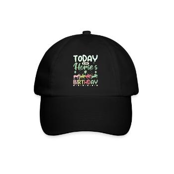 Today is my horse's birthday - Baseballkappe - Schwarz/Schwarz - Vorne