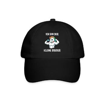 Starkes Einhorn Kleiner Bruder - Ich bin der - Baseballkappe - Schwarz/Schwarz - Vorne