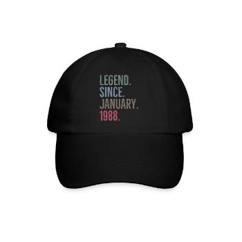 Legende seit Januar 1988 - Baseballkappe - Schwarz/Schwarz - Vorne