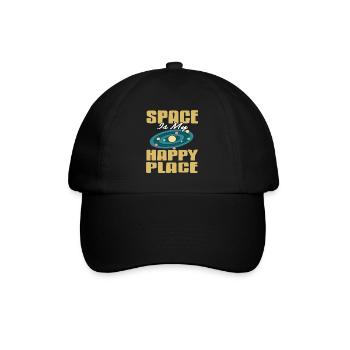 Space Is My Happy Place Cool Retro Astronomy Lover - Baseball Cap - black/black - Front